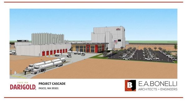 艺术家渲染的Darigold即将在帕斯科,华盛顿的工厂。
